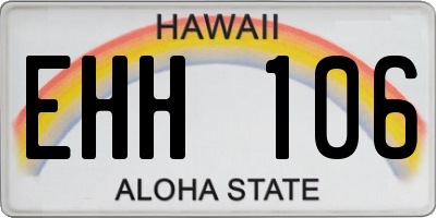 HI license plate EHH106