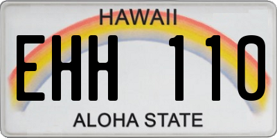 HI license plate EHH110