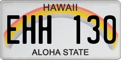 HI license plate EHH130
