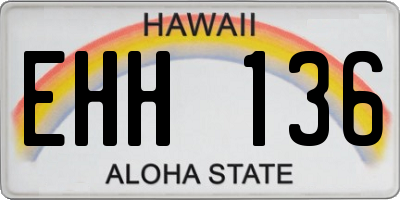 HI license plate EHH136