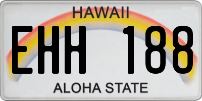 HI license plate EHH188