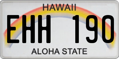 HI license plate EHH190