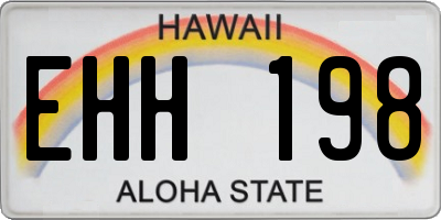 HI license plate EHH198