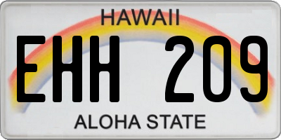 HI license plate EHH209