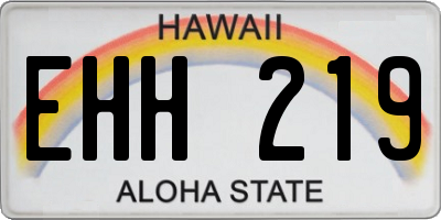HI license plate EHH219