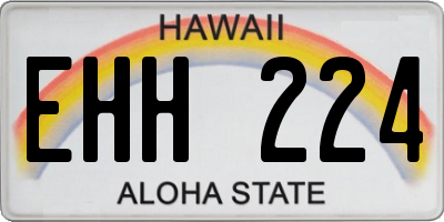 HI license plate EHH224