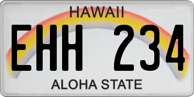 HI license plate EHH234