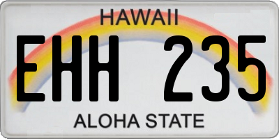 HI license plate EHH235