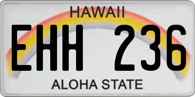 HI license plate EHH236