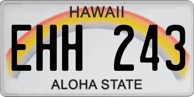 HI license plate EHH243