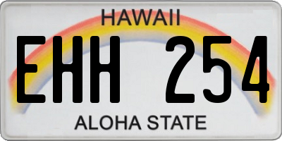 HI license plate EHH254