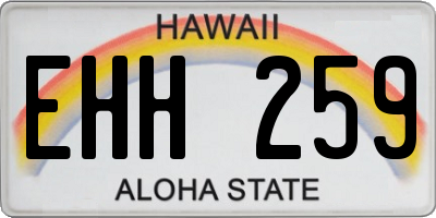 HI license plate EHH259