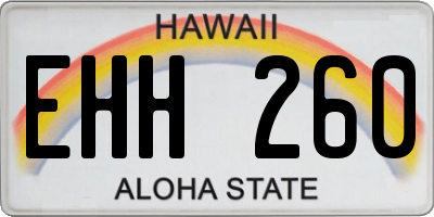 HI license plate EHH260