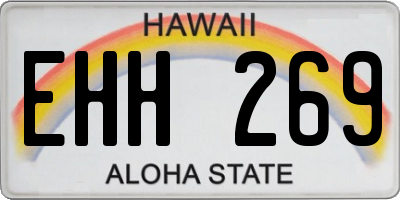HI license plate EHH269