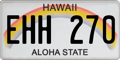 HI license plate EHH270