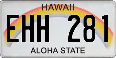 HI license plate EHH281