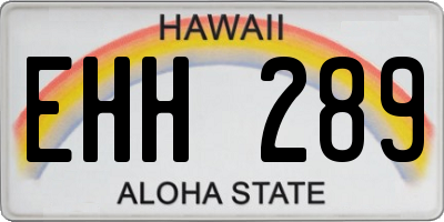 HI license plate EHH289