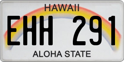 HI license plate EHH291
