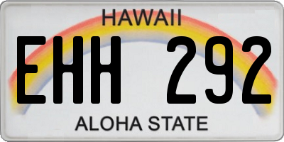 HI license plate EHH292