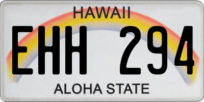 HI license plate EHH294