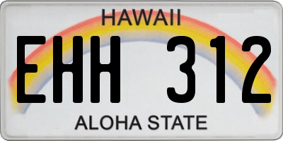 HI license plate EHH312
