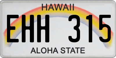 HI license plate EHH315