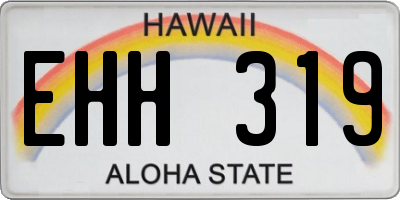 HI license plate EHH319