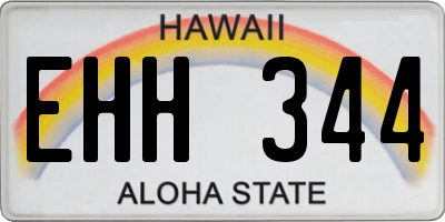 HI license plate EHH344