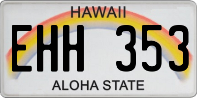HI license plate EHH353