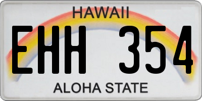 HI license plate EHH354