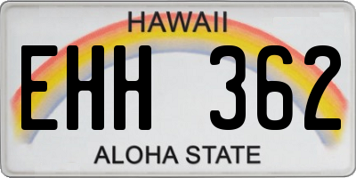 HI license plate EHH362