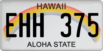 HI license plate EHH375