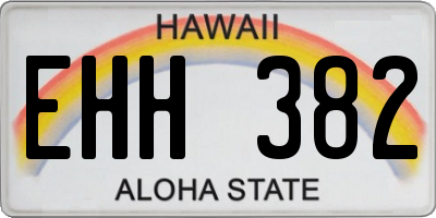 HI license plate EHH382