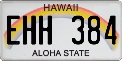 HI license plate EHH384