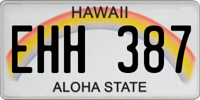 HI license plate EHH387