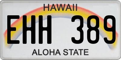 HI license plate EHH389