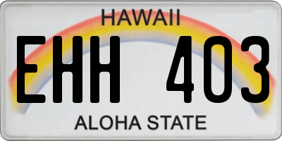 HI license plate EHH403