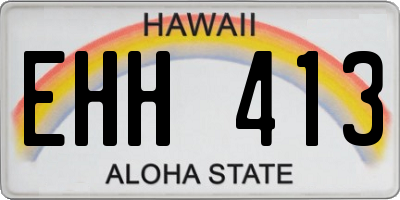 HI license plate EHH413