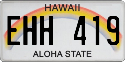 HI license plate EHH419