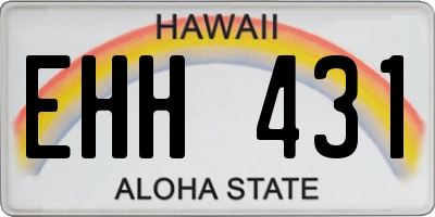 HI license plate EHH431