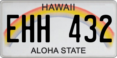 HI license plate EHH432