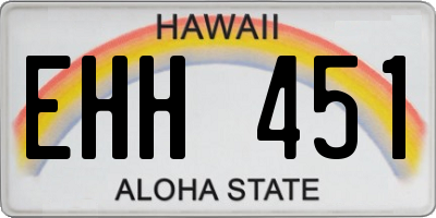 HI license plate EHH451