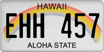 HI license plate EHH457