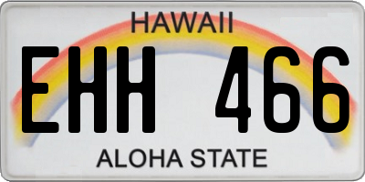 HI license plate EHH466