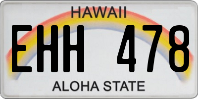 HI license plate EHH478