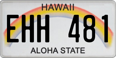 HI license plate EHH481