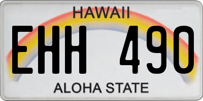 HI license plate EHH490