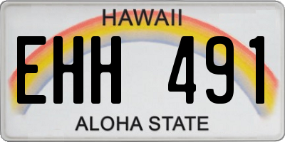 HI license plate EHH491