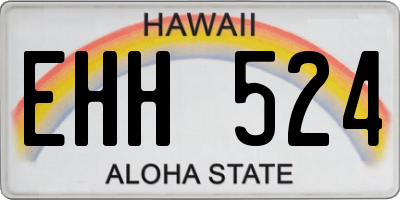 HI license plate EHH524
