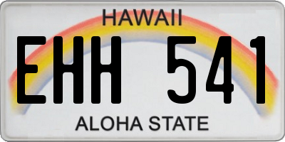 HI license plate EHH541